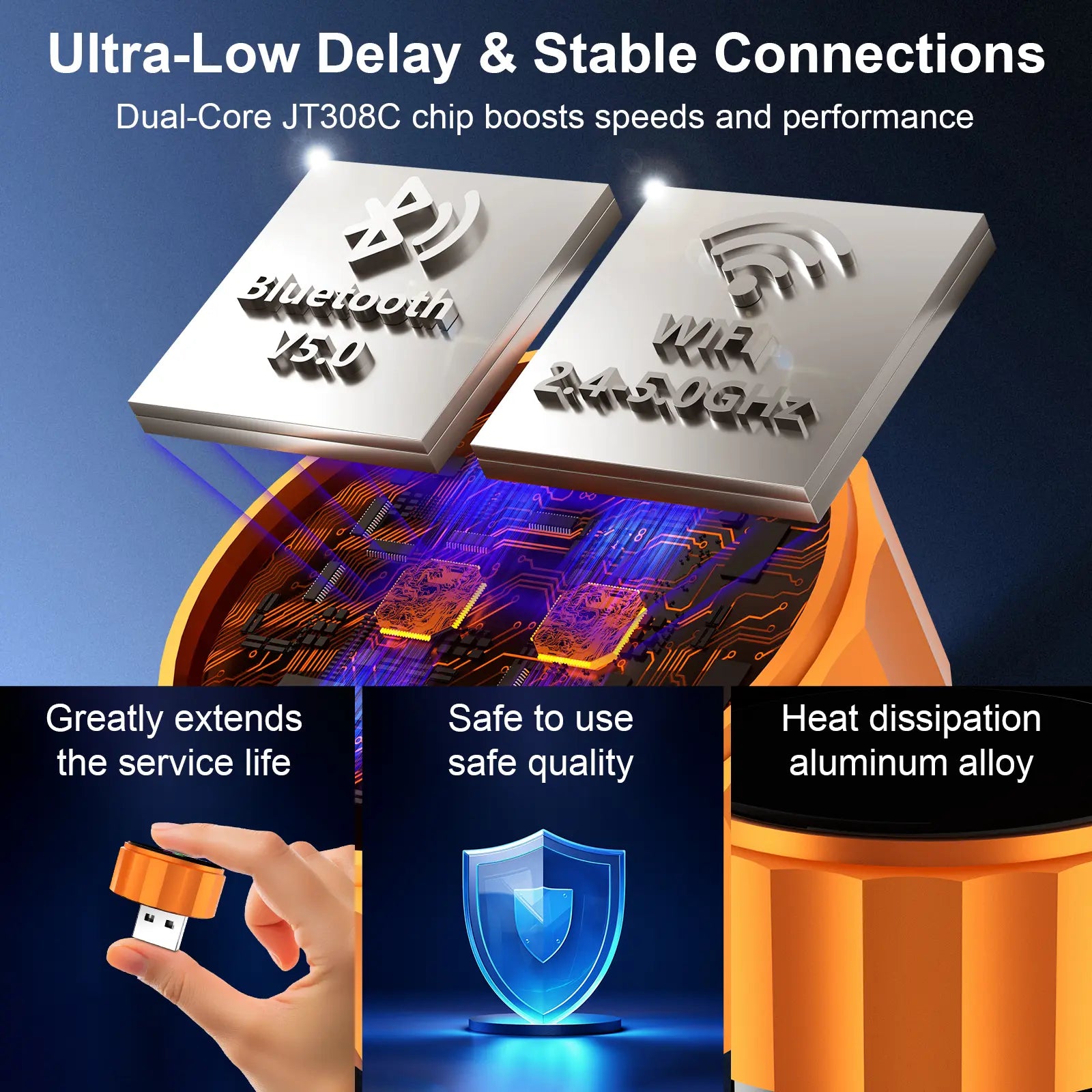 2026 New Wireless Carplay Adapter for Apple Iphone & Android, Plug & Play, Fast Auto-Reconnect