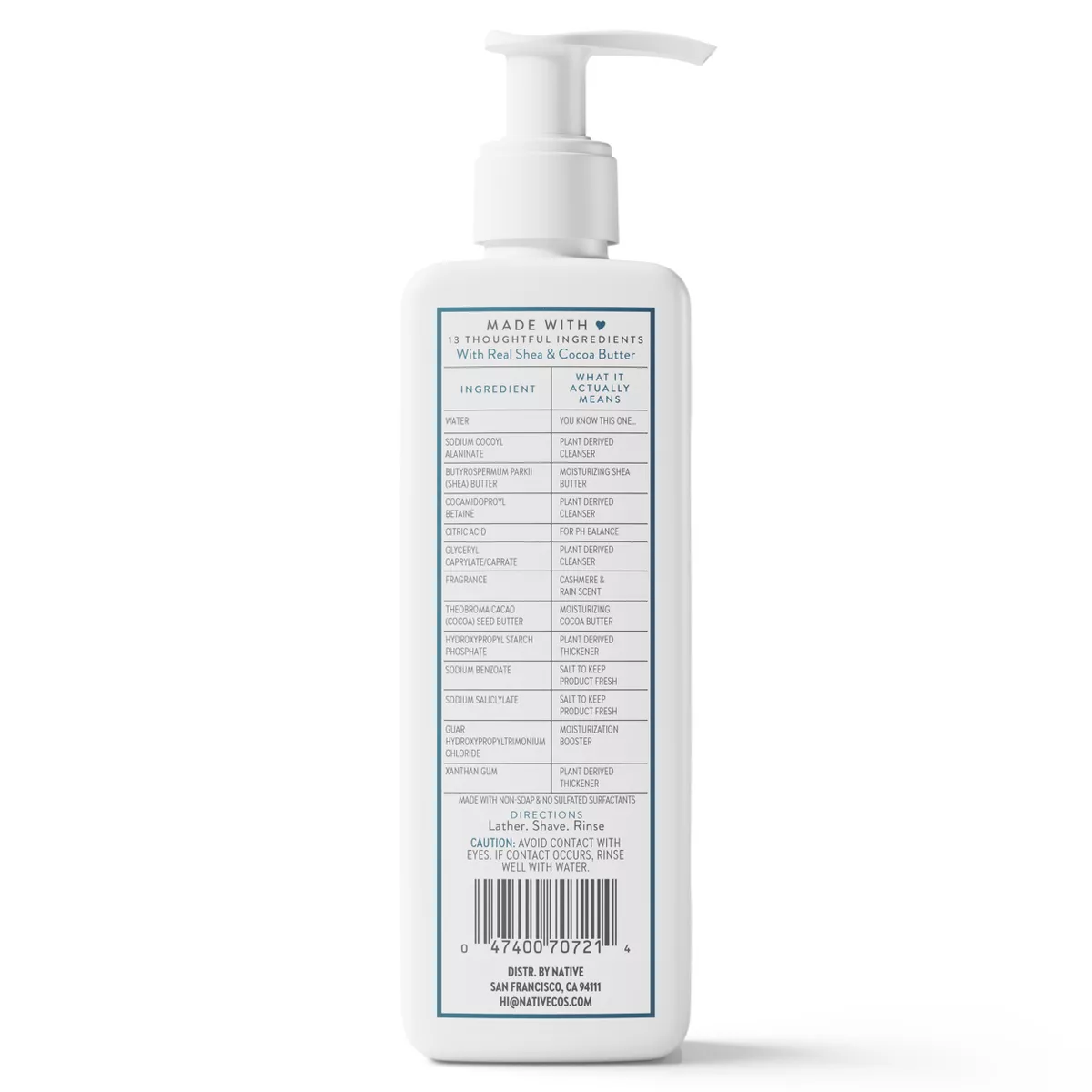 Native Cashmere & Rain Shaving Cream - 7.6 Fl Oz