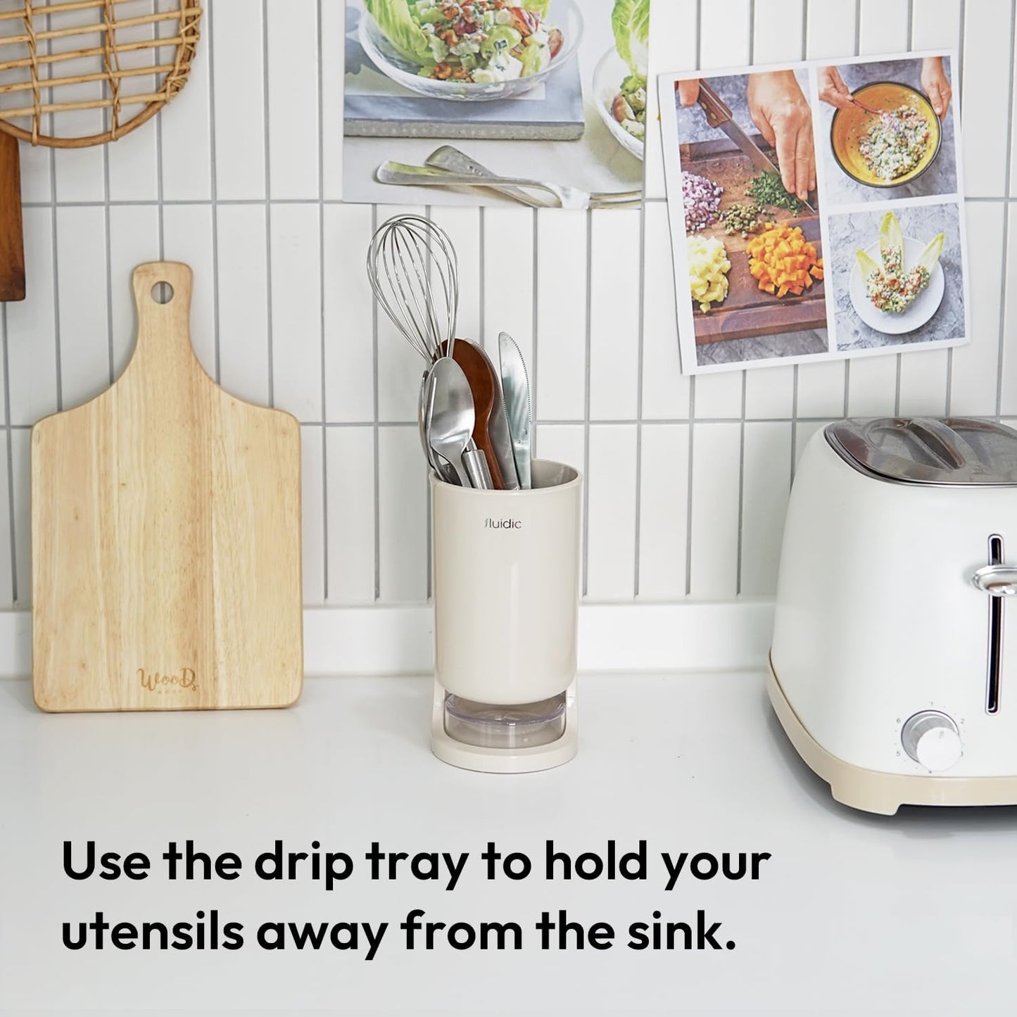 Carrotez Utensil Drying Holder for Kitchen Counter, Self Draining, Small Utensil