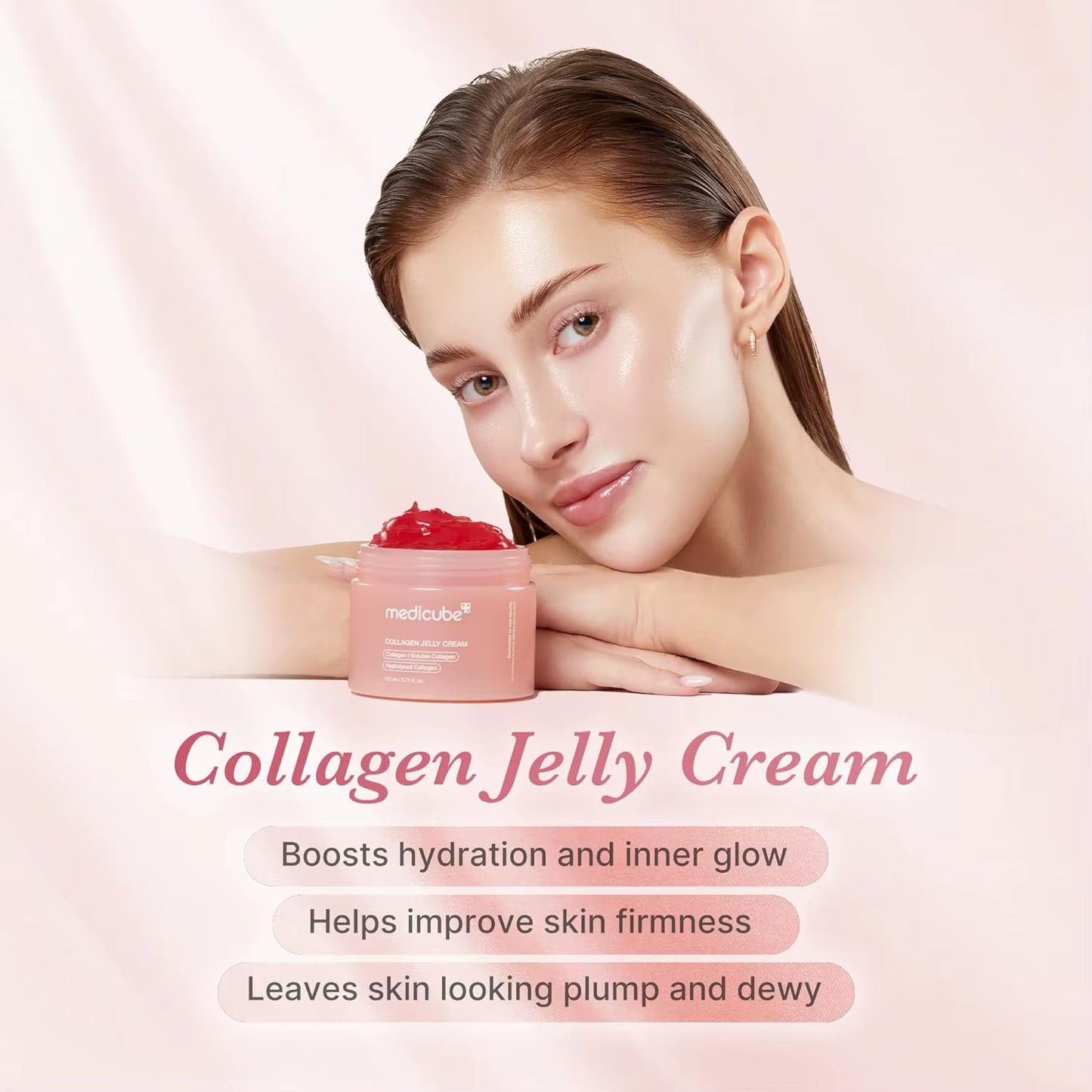 Medicube Collagen Jelly Cream Freeze-Dried Hydrolyzed Collagen Boosts Skin'S Barrier Hydration and Gives 24H Glow Facial Cream