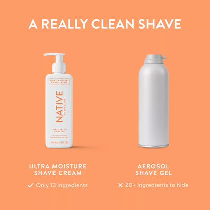 Native Sweet Peach & Nectar Shaving Cream - 7.6 Fl Oz