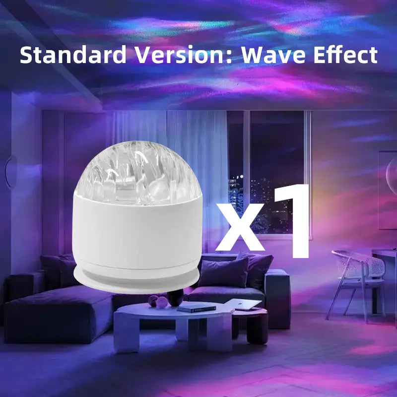 2 Scene -Ocean Wave & 3D Water Rippleprojector Light-Easteregglight 16-Color round Lamp Withcontrol, Relaxation & Romantic Night Ambience Tiktokshopspringglowup