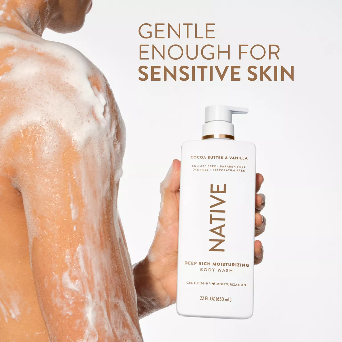 Native Moisturizing Body Wash - Cocoa Butter & Vanilla - 22 Fl Oz