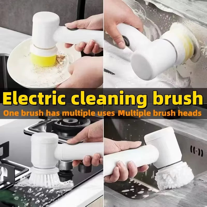 Electric Cleaning Brush Magic Brush Electric Bathtub Brush Housework 5 in 1 Cleaning Brush Electric Bathtub Brush Cleaning Brushes