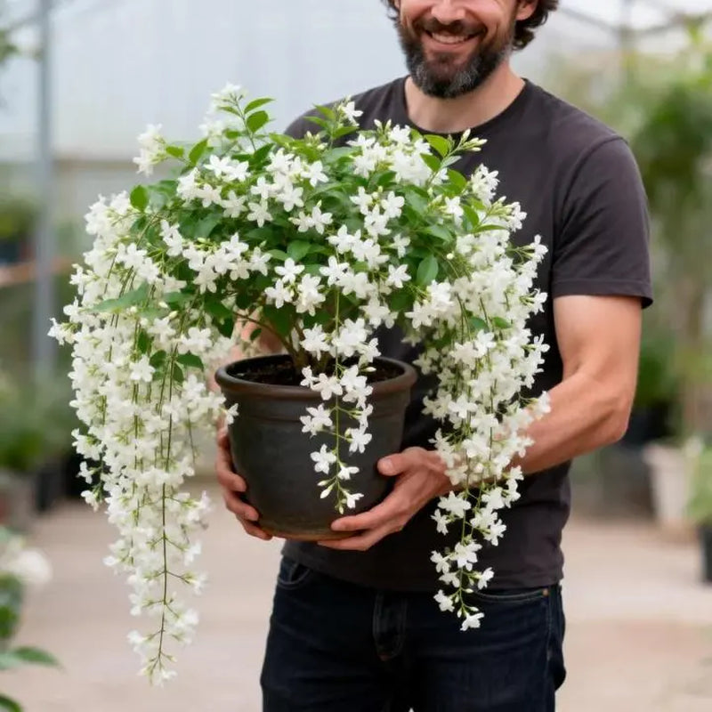 For 50 Non-Gmo Climbing Silver Jasmine Seeds - Aromatic Evergreen, Ideal Decor Choice for Garden & Balcony Fragrant