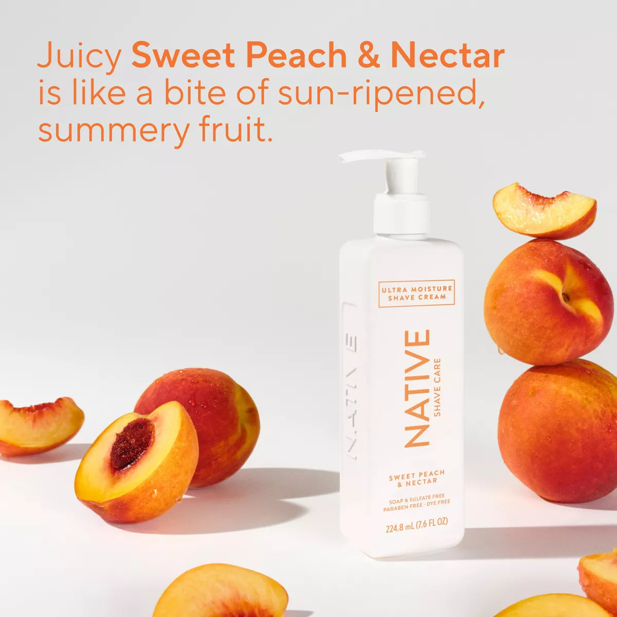 Native Sweet Peach & Nectar Shaving Cream - 7.6 Fl Oz