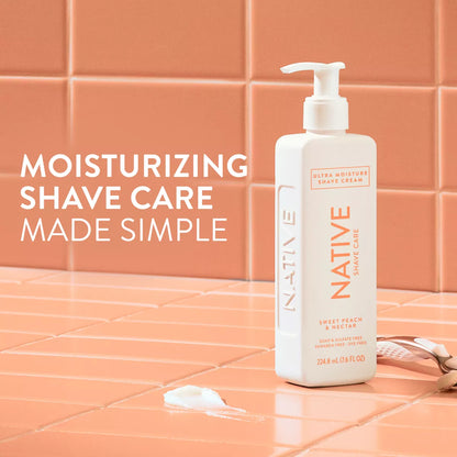 Native Sweet Peach & Nectar Shaving Cream - 7.6 Fl Oz