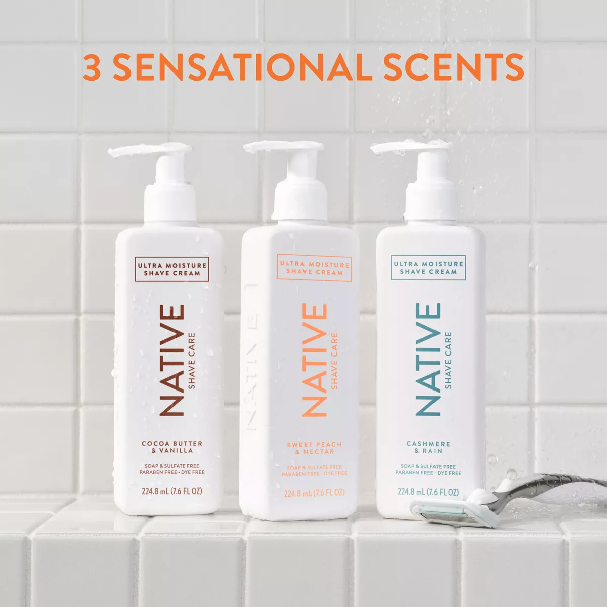 Native Sweet Peach & Nectar Shaving Cream - 7.6 Fl Oz