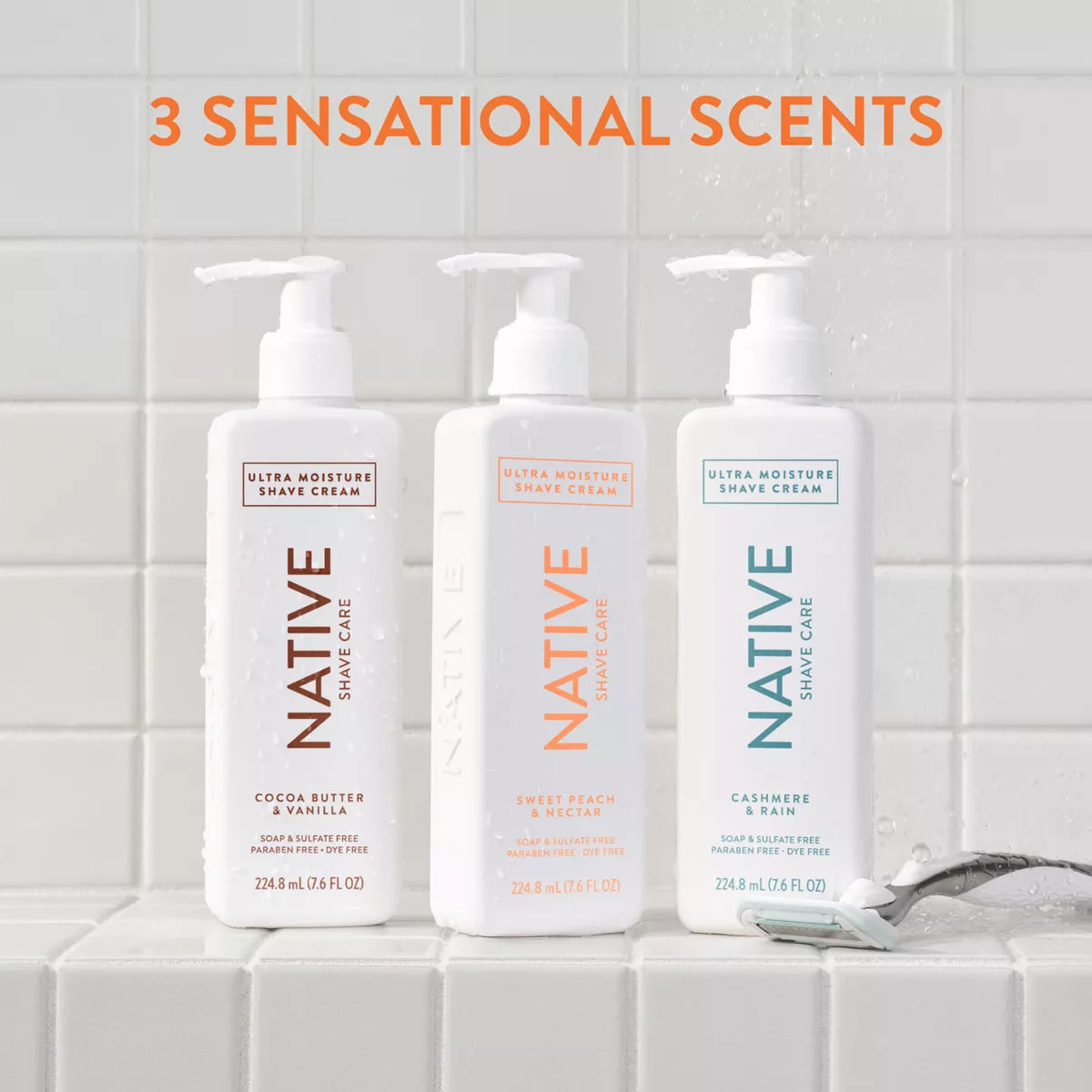 Native Sweet Peach & Nectar Shaving Cream - 7.6 Fl Oz