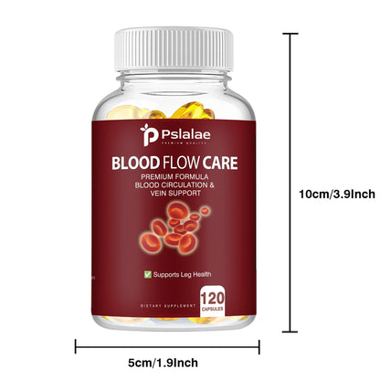 Blood Flow Care - Advanced Formula Contains Niacin, Ginger,L-Arginine To Support Heart Health - 120 Capsules