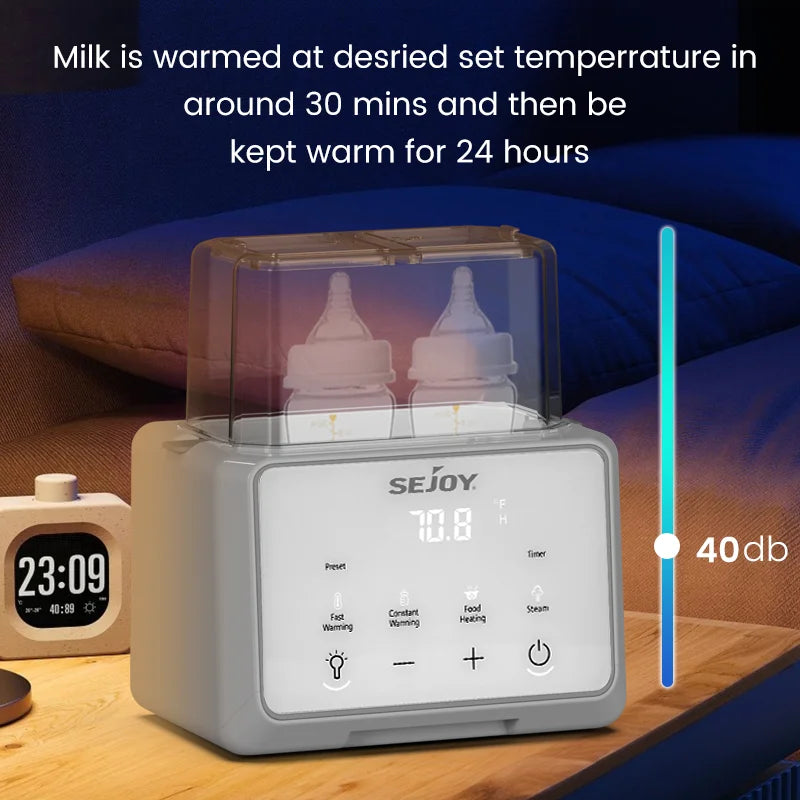 Sejoy Baby flessenwarmer en sterilisator 6-in-1 Multifunctionele Baby Water Warmer,Breast Feeding Essentials Formula Milk Warmer