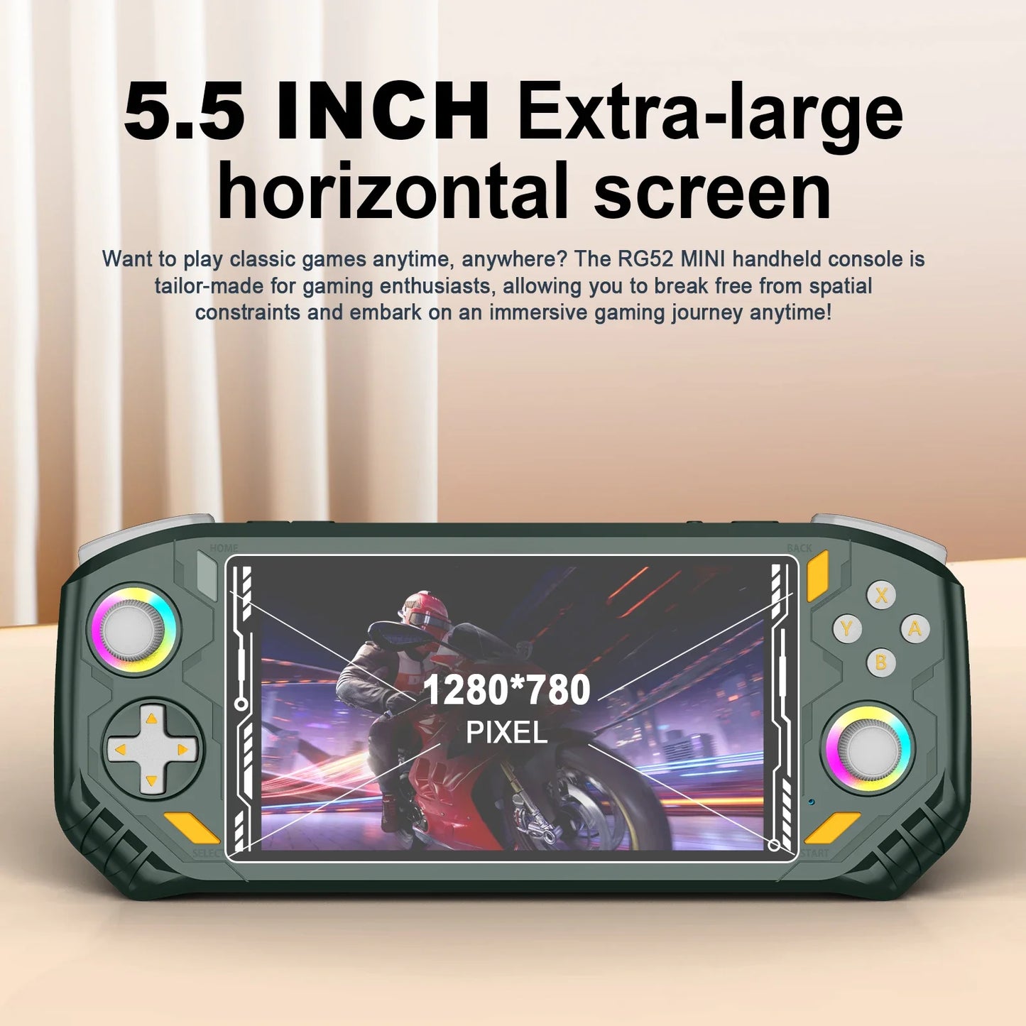 AISLPC RG52 MINI Handheld Game Console RK3562 CPU EmuELEC System 2.4G WIFI Bluetooth 5.5" IPS Screen Video Player Game Console