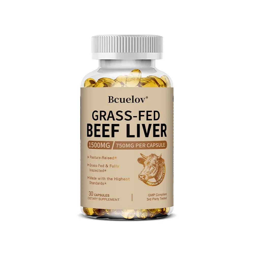 Grass-Fed Beef Liver Capsules 1500mg - Nutrient-Rich Whole Food Supplement - Supports Energy, Immunity & Overall Vitality