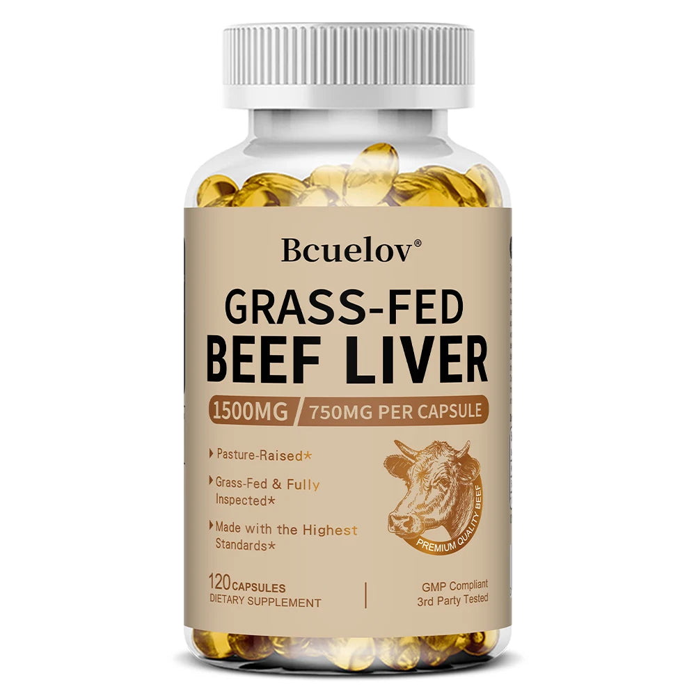 Grass-Fed Beef Liver Capsules 1500mg - Nutrient-Rich Whole Food Supplement - Supports Energy, Immunity & Overall Vitality