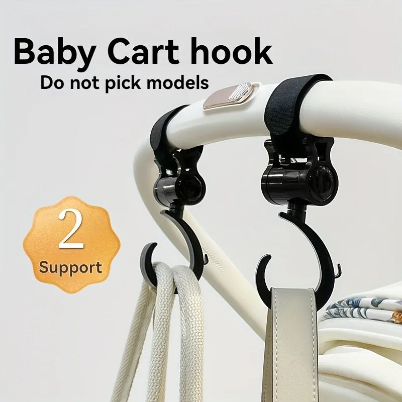 360° rotate Hook, Baby Stroller Hook, Trolley Hook, Multi-Functional Hook, Crib Hook