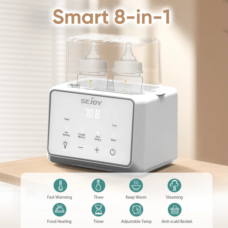 Sejoy Baby flessenwarmer en sterilisator 6-in-1 Multifunctionele Baby Water Warmer,Breast Feeding Essentials Formula Milk Warmer