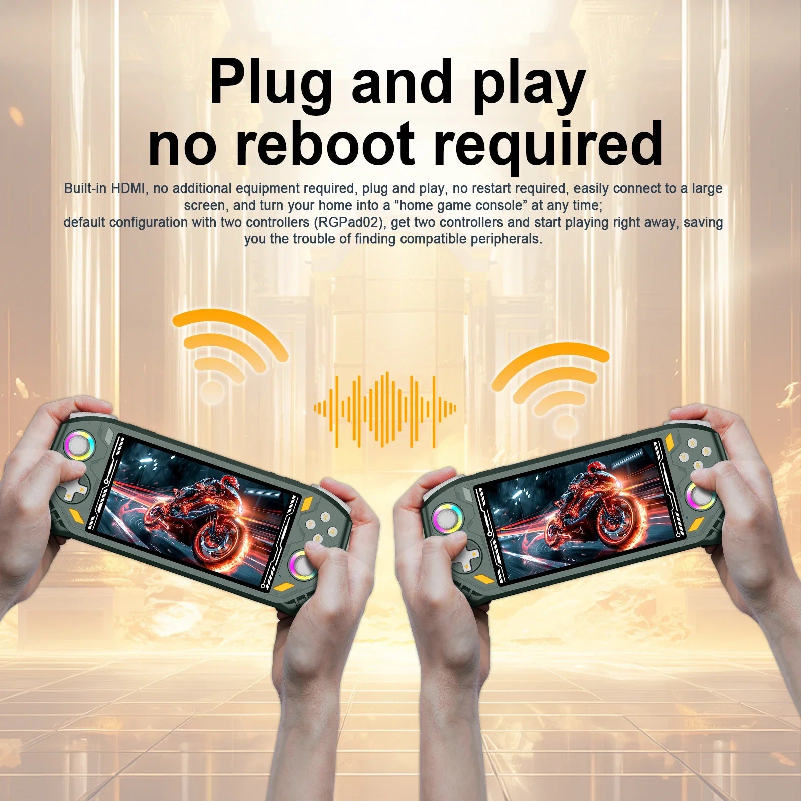 AISLPC RG52 MINI Handheld Game Console RK3562 CPU EmuELEC System 2.4G WIFI Bluetooth 5.5" IPS Screen Video Player Game Console