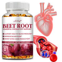 Beetroot - Maintain Healthy Blood Pressure, Improve Blood Circulation, Support Heart and Cardiovascular Health - 120 Capsules