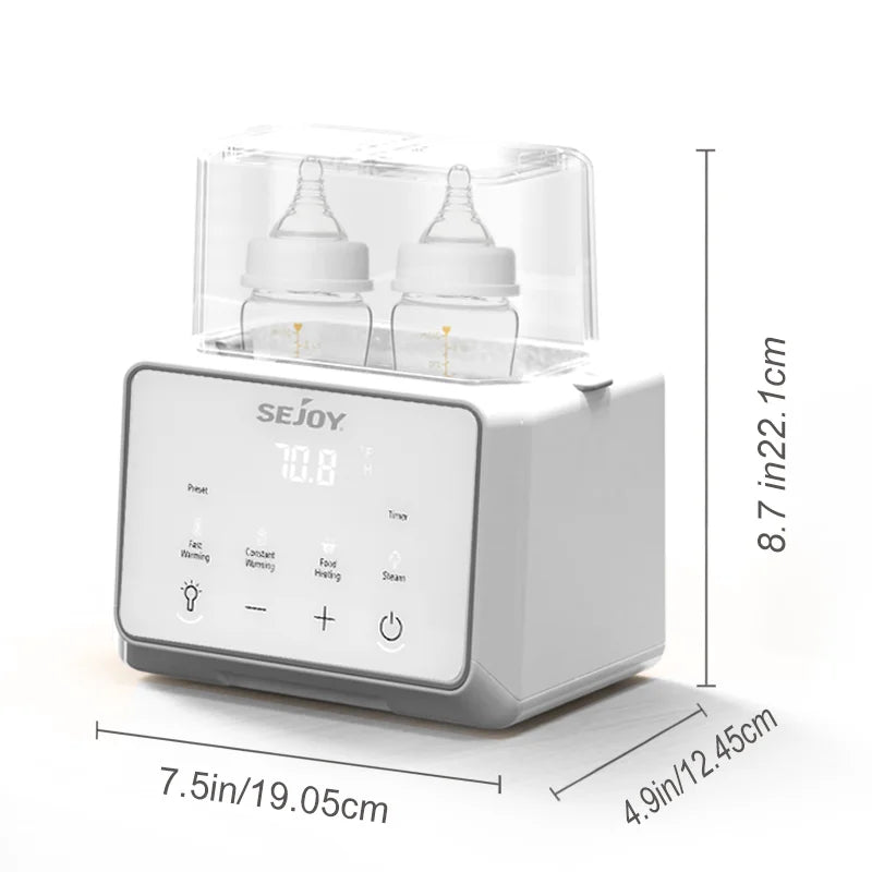 Sejoy Baby flessenwarmer en sterilisator 6-in-1 Multifunctionele Baby Water Warmer,Breast Feeding Essentials Formula Milk Warmer