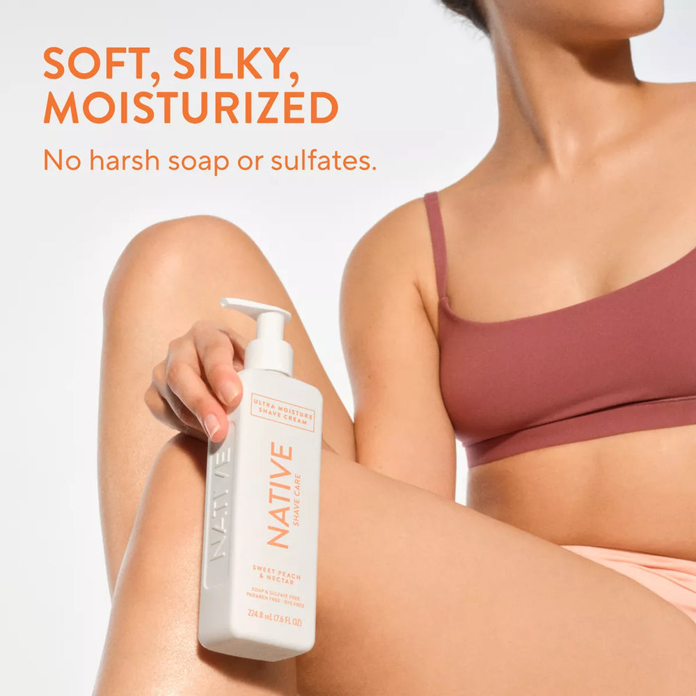 Native Sweet Peach & Nectar Shaving Cream - 7.6 Fl Oz