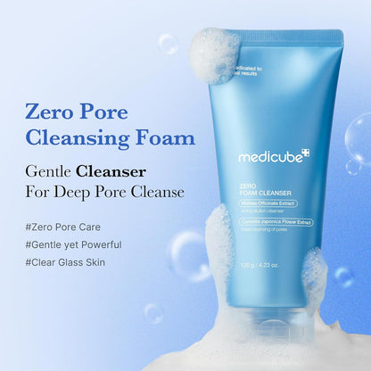 Facial Cleanser Zero Foam Cleanser | Daily Gentle Cleansing Foam for Sensitive Skin | Excess Sebum Control, Hydration, Pore Minimization | Korean Skincare, 4.23 Oz